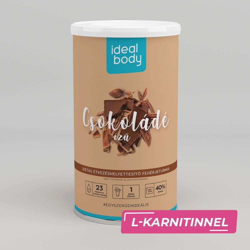 CSOKOLÁDÉ ízű IdealBody® diétás fehérje shake, L-karnitinnel