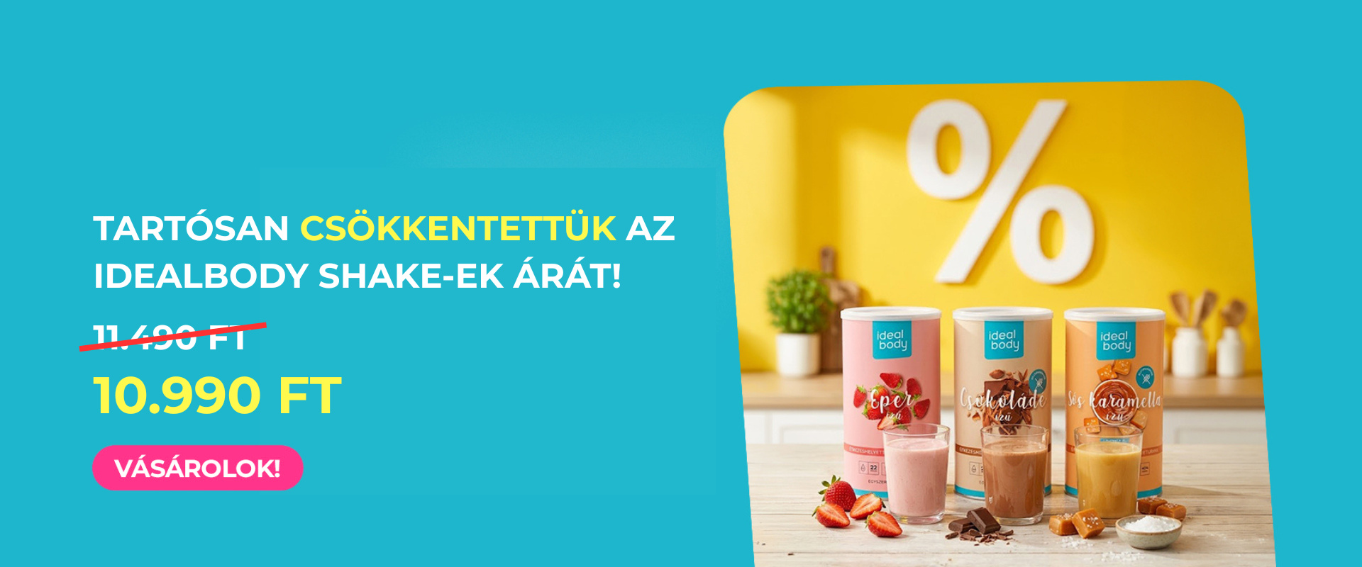 Tartósan csökkentettük az IdealBody shake-ek árát!