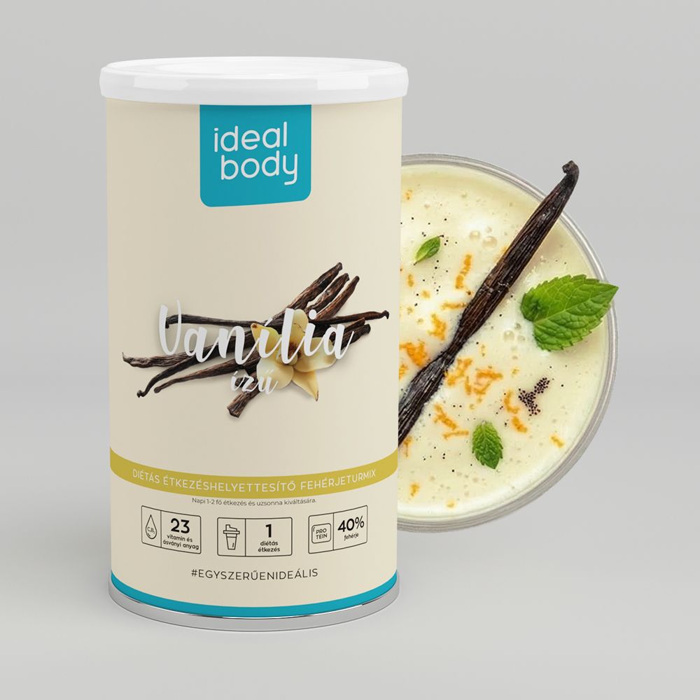 VAN&Iacute;LIA &iacute;zű IdealBody&reg; di&eacute;t&aacute;s feh&eacute;rje turmixpor